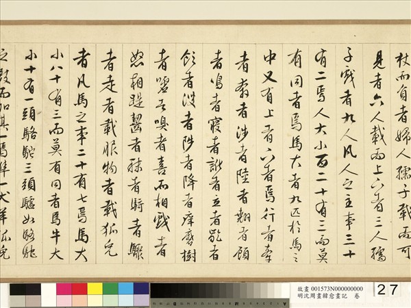 明沈周畫韓愈畫記　卷