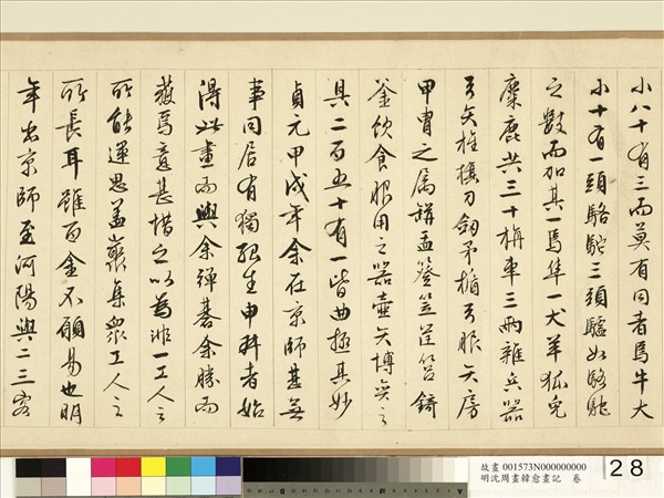 明沈周畫韓愈畫記　卷