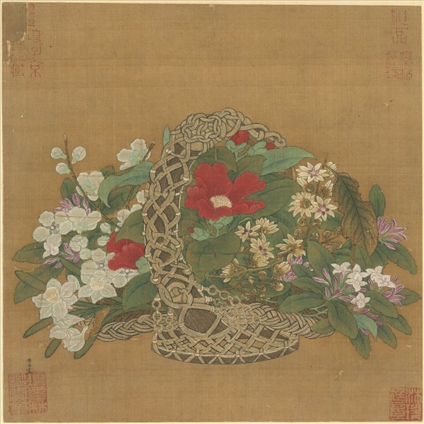 歷代集繪　冊　宋李嵩花籃　