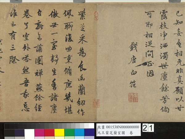 元王蒙芝蘭室圖　卷