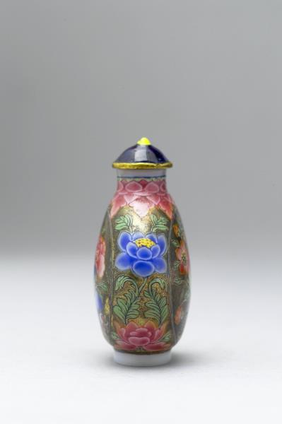 玻璃胎畫琺瑯富貴福壽紋鼻煙壺