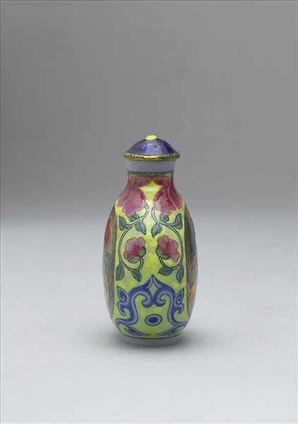 玻璃胎畫琺瑯福壽如意鼻煙壺