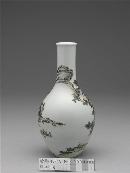 琺瑯彩山水膽瓶