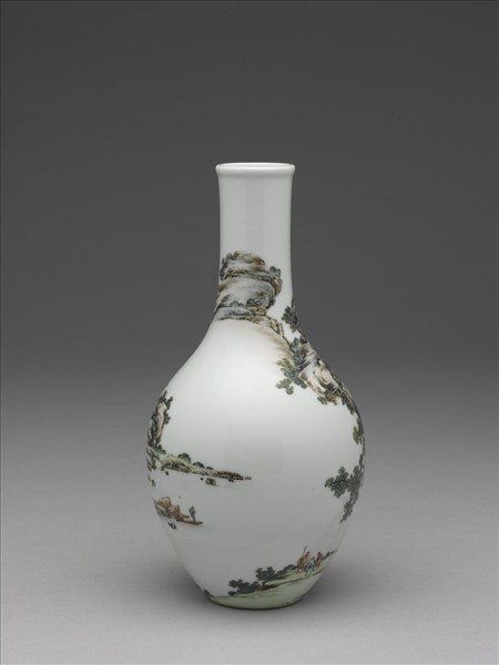 琺瑯彩山水膽瓶