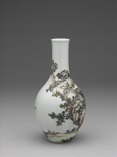 琺瑯彩山水膽瓶