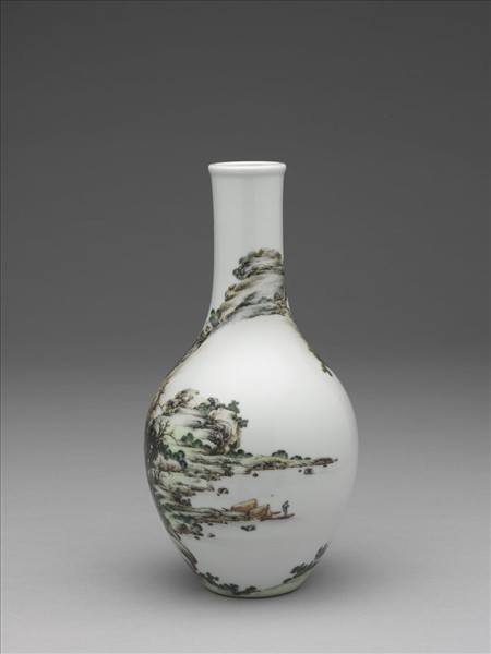 琺瑯彩山水膽瓶