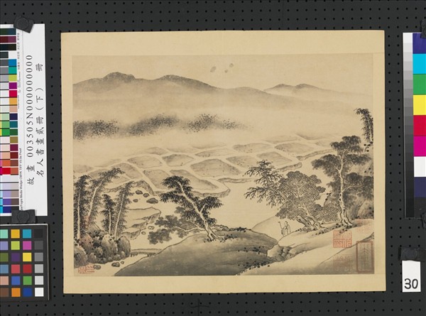 名人書畫貳冊（下）　冊　五代南唐巨然畫謝靈運詩意