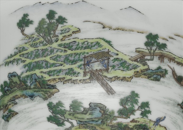 琺瑯彩山水人物圖碗