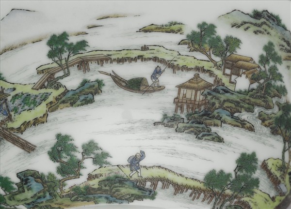 琺瑯彩山水人物圖碗