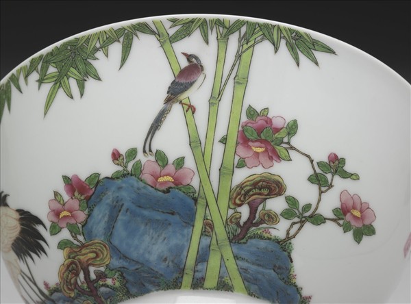 琺瑯彩芝仙祝壽圖碗