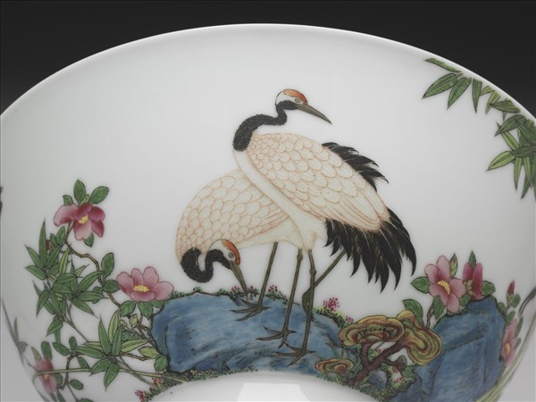 琺瑯彩芝仙祝壽圖碗