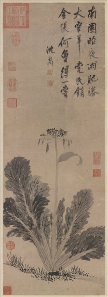 明沈周蔬菜　軸