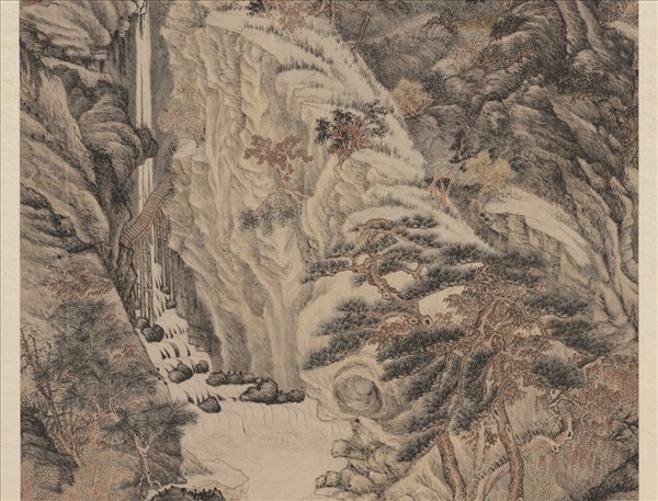 明沈周畫廬山高　軸
