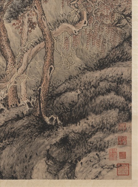 明沈周畫廬山高　軸