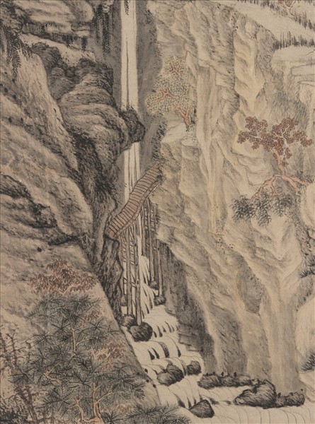 明沈周畫廬山高　軸
