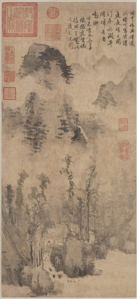 明沈周雨意　軸