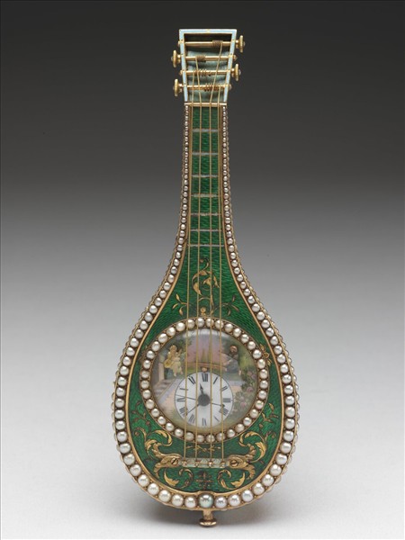 銅鍍金內填琺瑯琵琶式懷錶