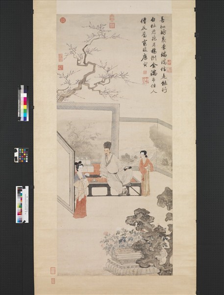 明唐寅倣唐人仕女　軸