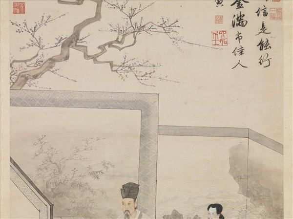 明唐寅倣唐人仕女　軸