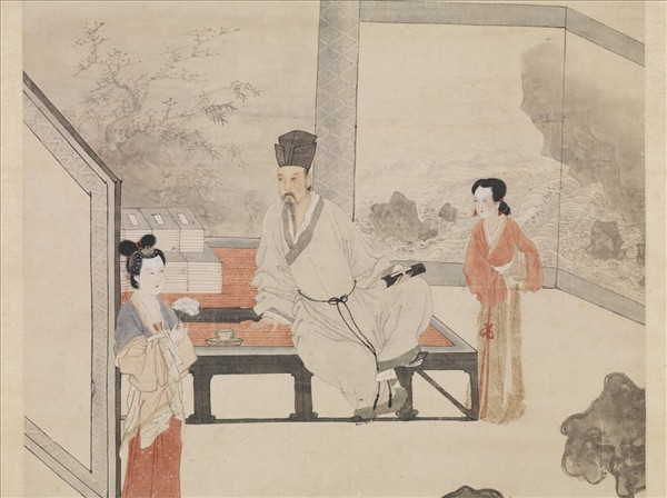 明唐寅倣唐人仕女　軸