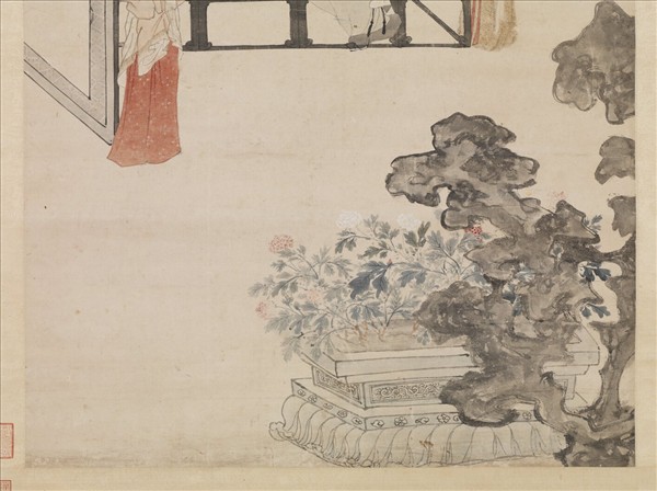 明唐寅倣唐人仕女　軸