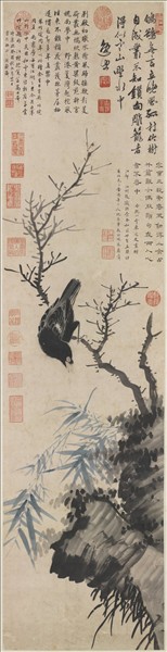 明姚綬畫寒林鸜鵒　軸