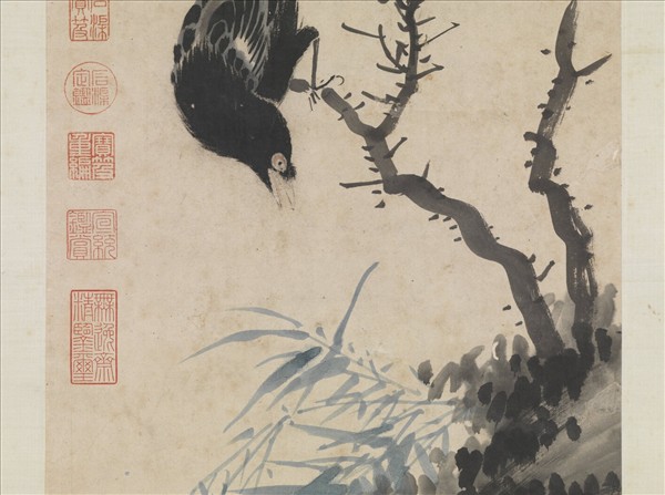 明姚綬畫寒林鸜鵒　軸