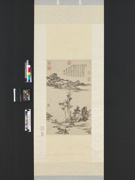 清王原祁仿倪瓚山水　軸