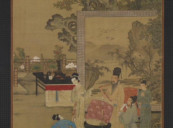 明唐寅畫韓熙載夜宴圖　軸