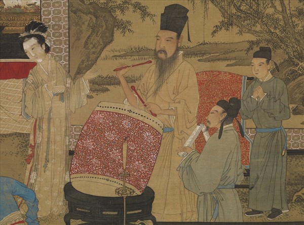 明唐寅畫韓熙載夜宴圖　軸