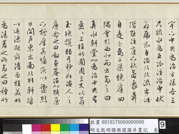 明文徵明獨樂園圖并書記　卷