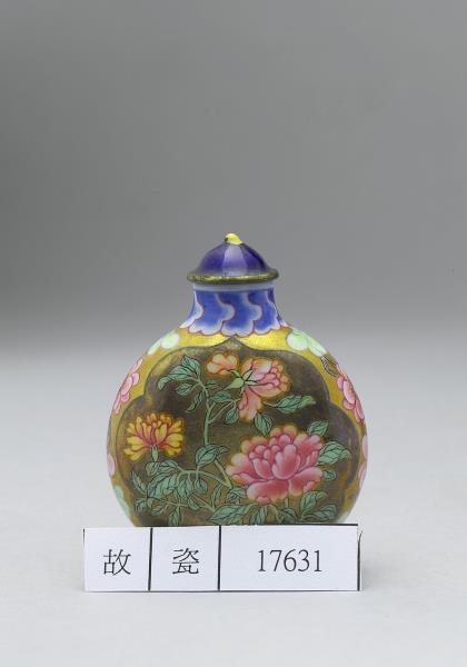 玻璃胎畫琺瑯花卉鼻煙壺