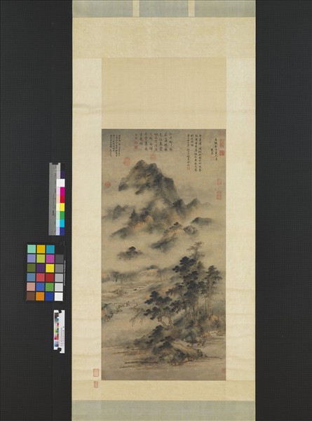 元高克恭林巒烟雨圖　軸