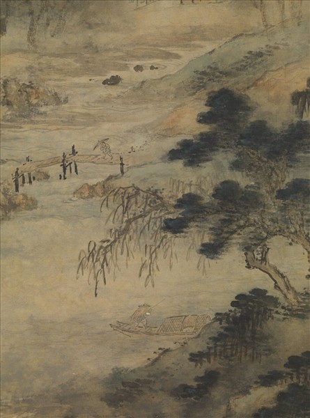 元高克恭林巒烟雨圖　軸