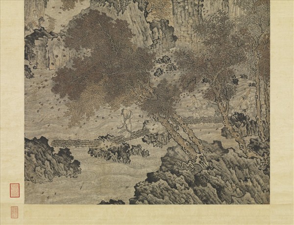 五代梁關仝蜀山棧道圖　軸