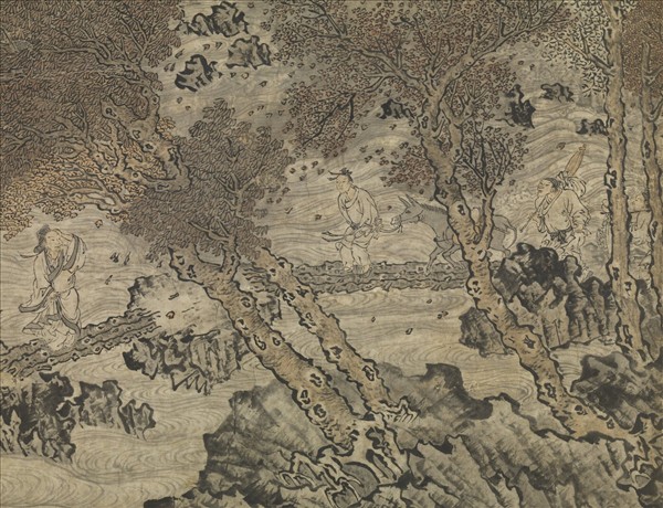 五代梁關仝蜀山棧道圖　軸