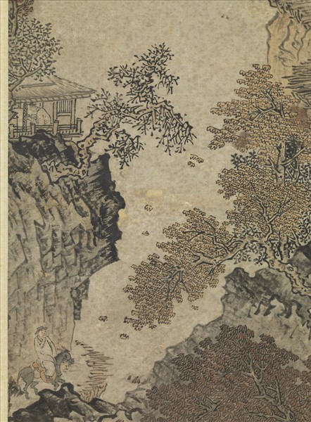 五代梁關仝蜀山棧道圖　軸