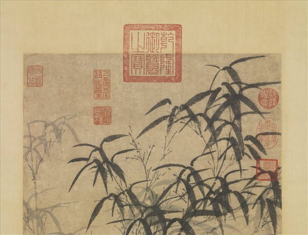元王蒙竹石流泉　軸
