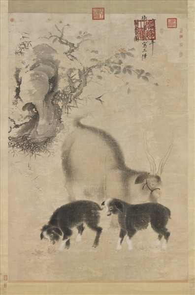 明宣宗畫三陽開泰圖　軸