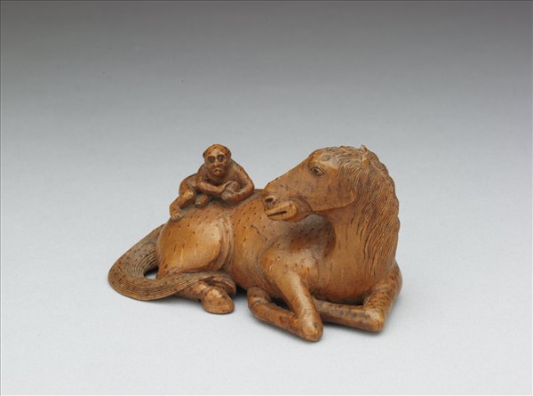 竹根雕馬上封侯