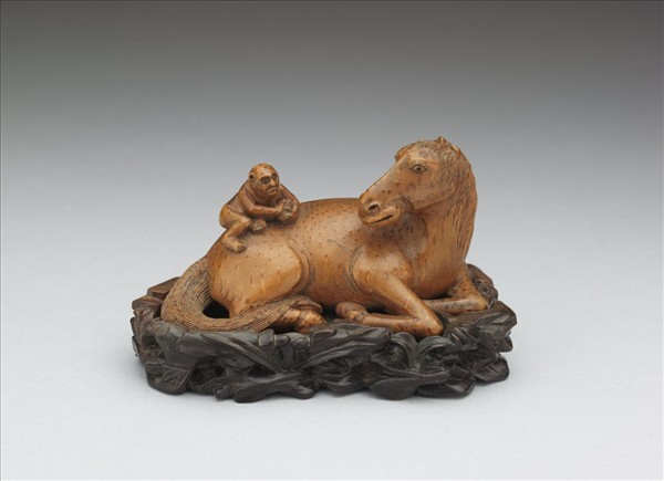 竹根雕馬上封侯