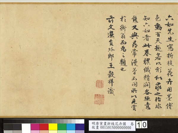 明唐寅畫折枝花卉圖　卷