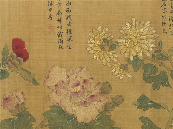 明唐寅畫折枝花卉圖　卷