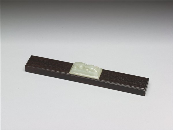 紫檀木嵌玉壓尺