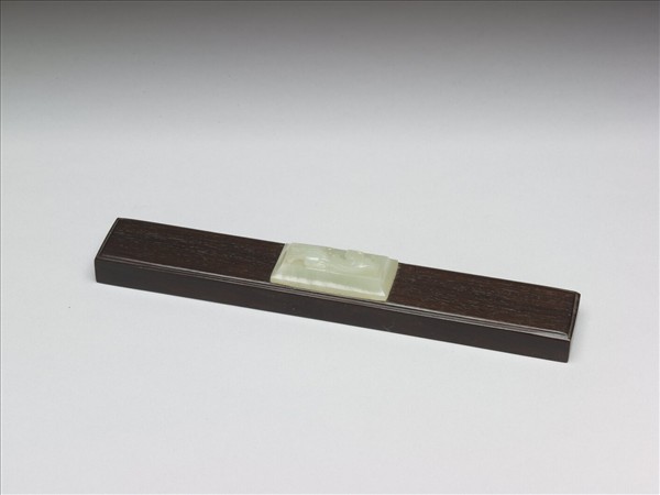 紫檀木嵌玉壓尺