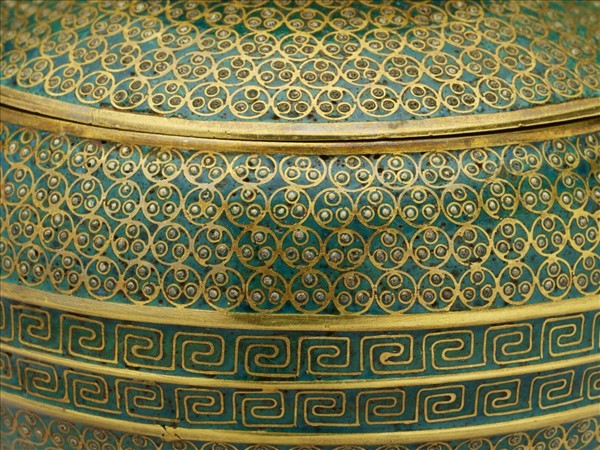 金胎掐絲琺瑯鳳耳豆