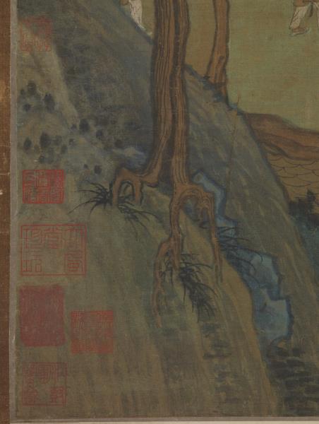 五代董源江堤晚景　軸