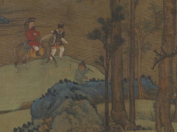 五代董源江堤晚景　軸