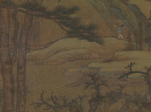 五代董源江堤晚景　軸