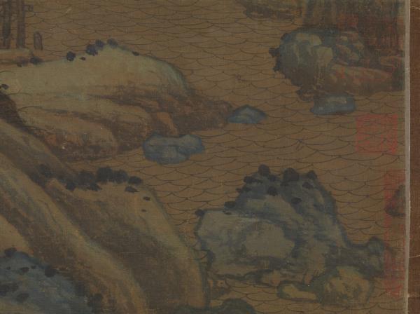 五代董源江堤晚景　軸